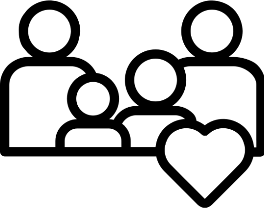 icon of three people to demonstrate a family.