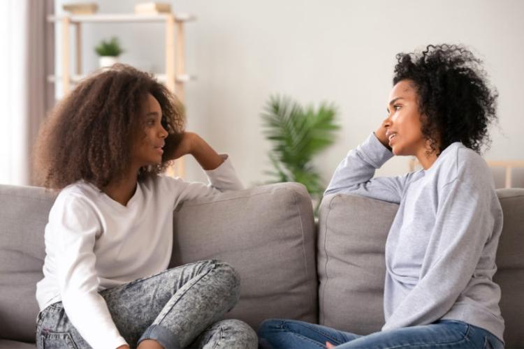 Picture of a Mom and Daughter having a meaningful Conversation