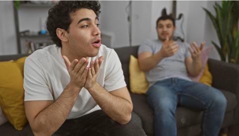 Two Siblings Discussing a Conversation